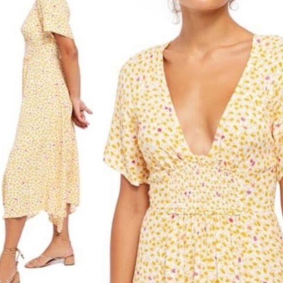 Free People In Full Bloom Midi Dress S - Picture 7 of 7
